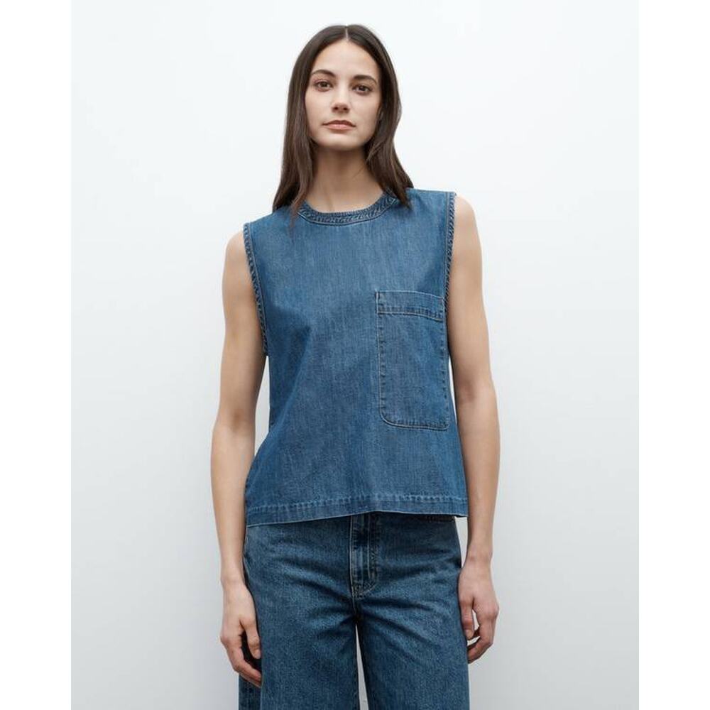 TWP Denim Mikala Sleeveless Top in Paris Blue M
